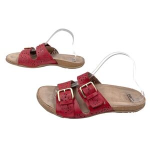 Earth Sand Antigua Wide Slides Shoes Sandals Red Cork Footbed Women 10W